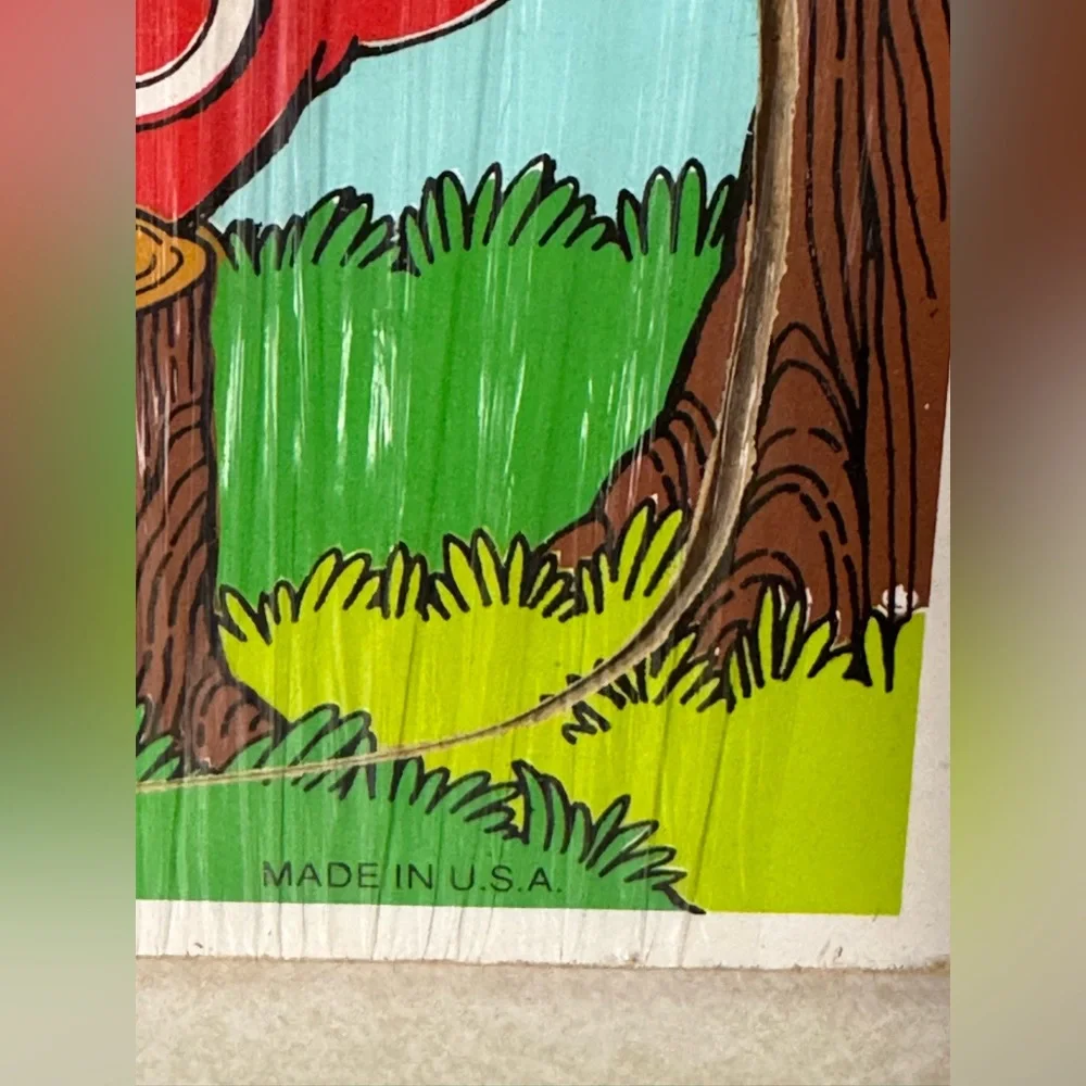 Vintage Playskool Sesame Street Wooden Puzzle 1988 Cookie Monster in Hammock